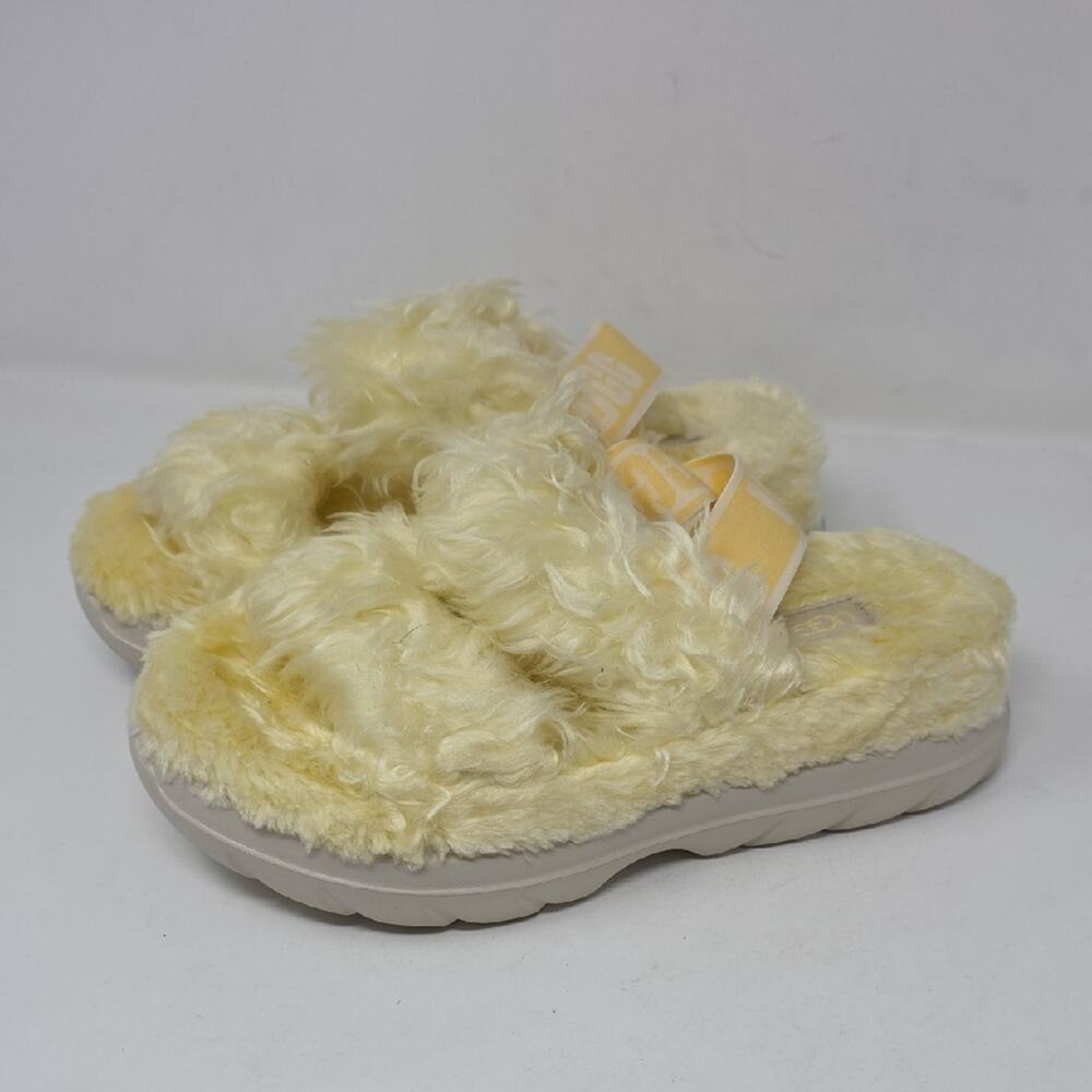 UGG Fluff Sugar Yellow Slide Slingback  Slippers Size 6